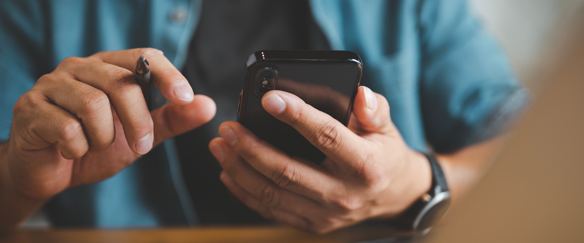 casual businessman Working using mobile phone typing computer mobile chat laptop contact us at workplaces, planning ideas investors internet searching, ideas connecting people.