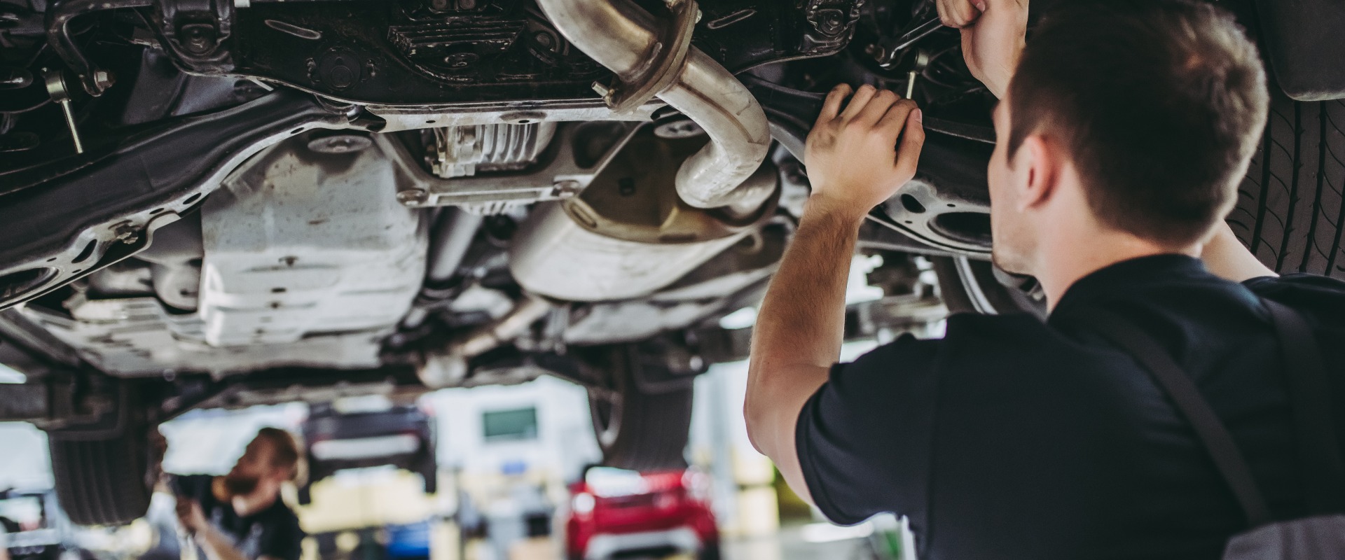 Handsome auto service mechanics